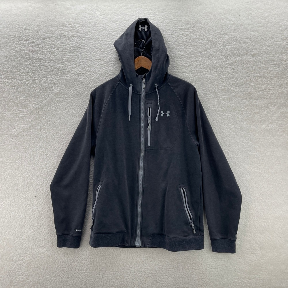 Under Armour Jacket Mens Large Gray Storm 2 ColdGear Infrared Full Zip Hooded